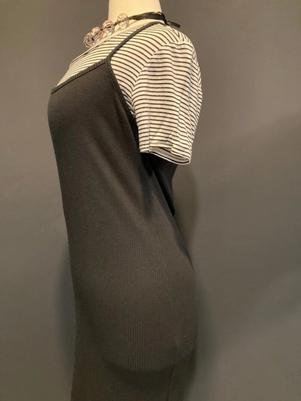 Forever 21 Black Twofer Spaghetti Strap Bodycon Maxi Dress Size Medium